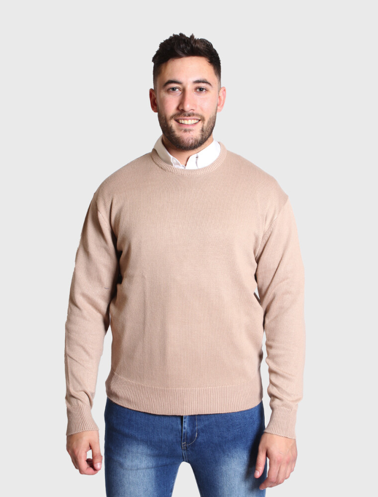 Sweater BPR Cuello Base Beige Melange
