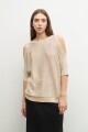 Sweater lurex hombros descubiertos beige