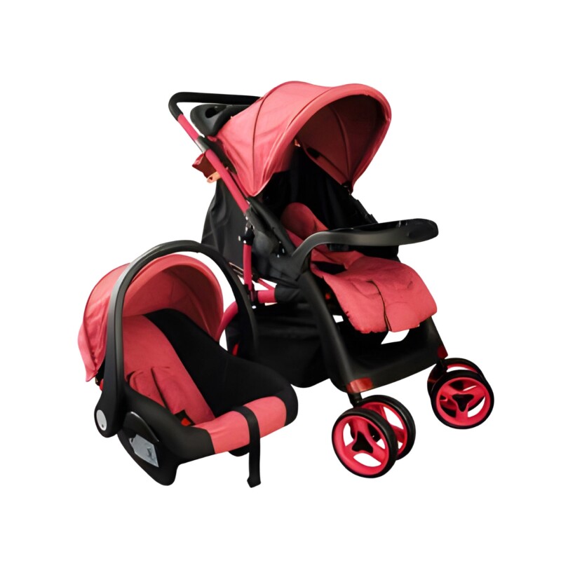 Coche de bebé Premium Lumax con asiento para auto Rojo