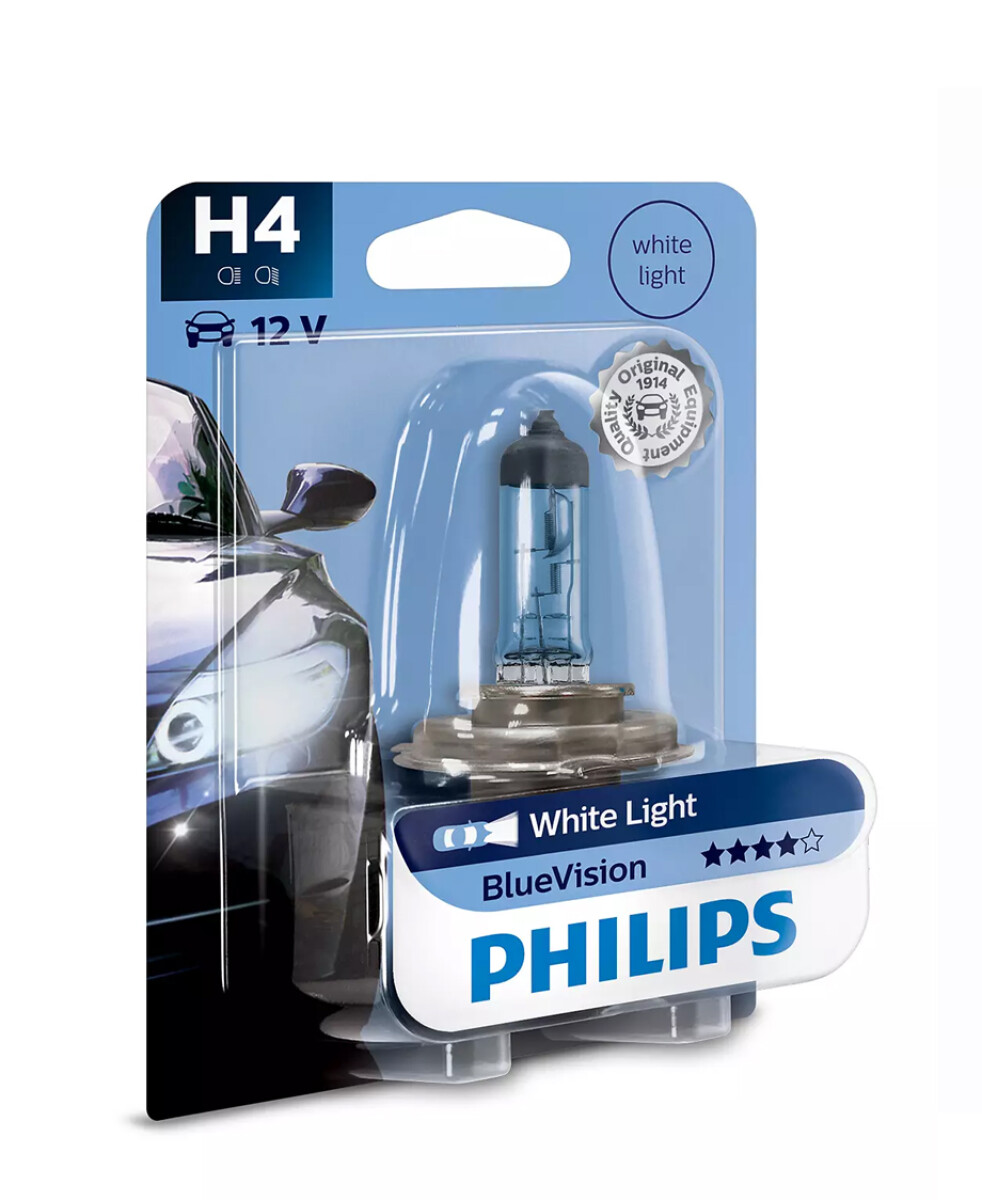 LAMPARA - HALOGENA 12V 60-55W H4 P43 BLUE VISION PHILIPS 