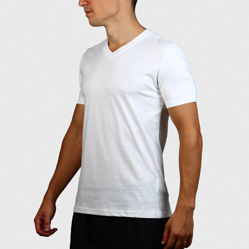 Diadora Hombre Sport T-shirt V Neck-white Blanco