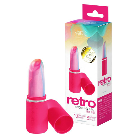 Bala Vibradora Lipstick Vedo Retro Recargable Rosado