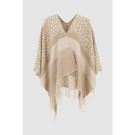 Poncho con flecos animal print Animal print