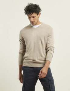 470313 SWEATER V HARRINGTON URBAN Beige Melange