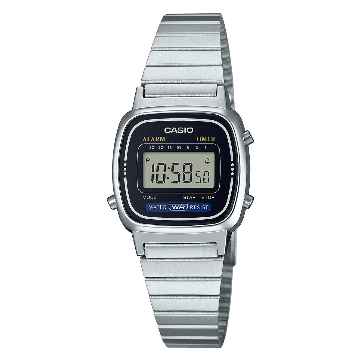 Reloj CASIO RETRO LA670WD-1DF Acero Plateado Esfera 24mm 