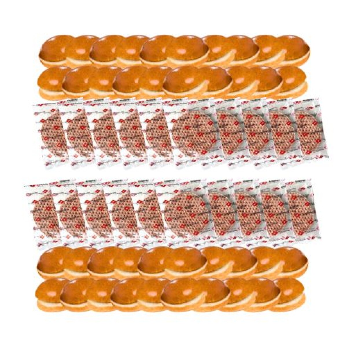 Pack Combo Hamburguesas tipo Baurú + Panes - 40+40 ud. 
