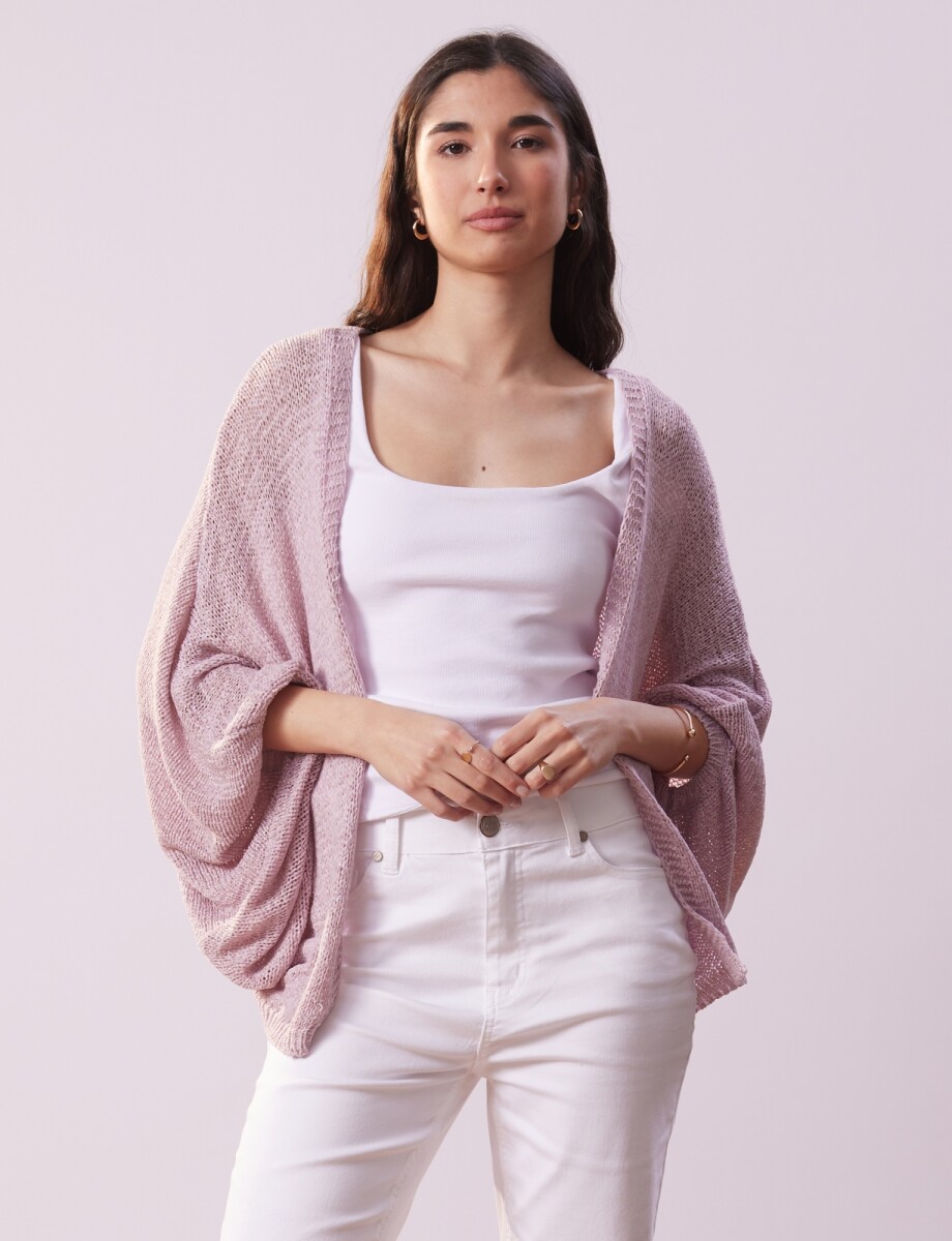 Cardigan Calado - Lavanda Claro 