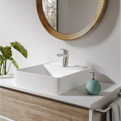 LAVATORIO MONOCOMANDO BRUSHED NICKEL GRIS