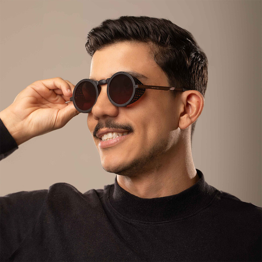 Lentes De Sol Alok Redondo - Unisex Fume/Negro