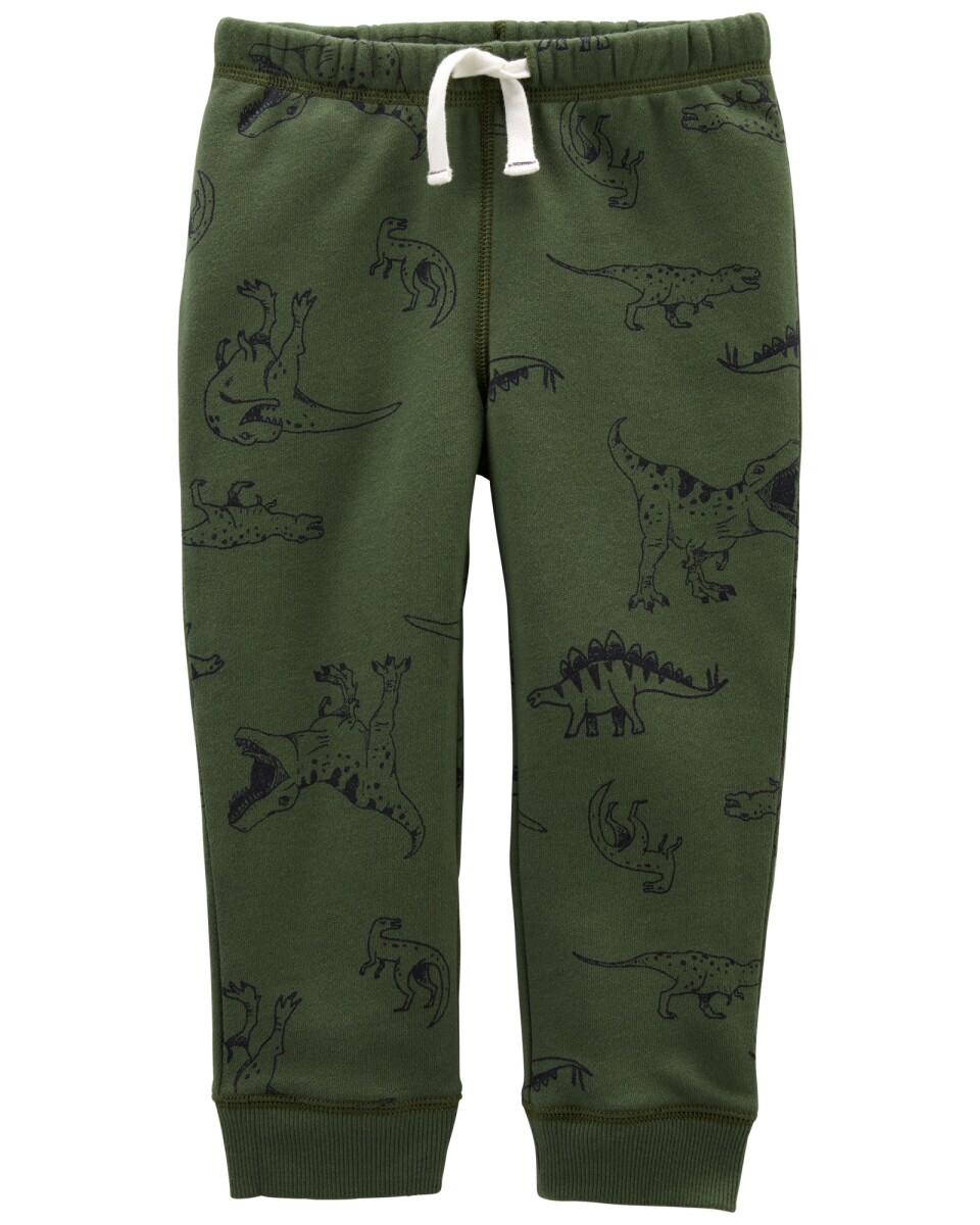Pantalón de algodón con felpa diseño dinosaurios 
