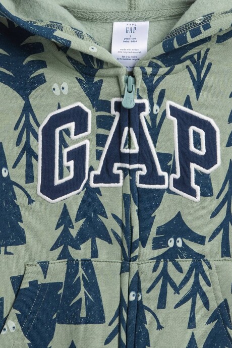 Canguro Con Cierre Logo Gap Toddler Niño Gasoline Green
