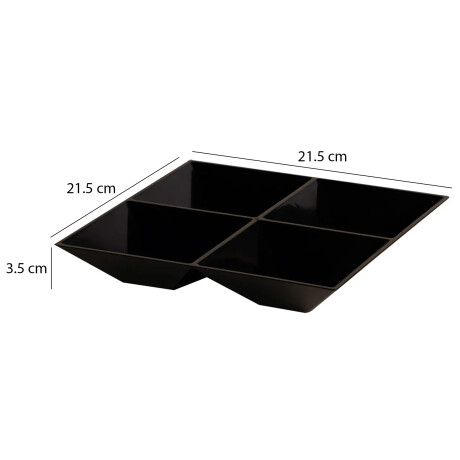 Copetinero Le Chef Cuadrado con 4 Divisiones 21.5x21.5x3.5Cm Negro