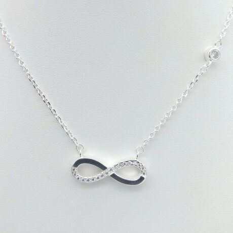 Colgante de plata 925 con circonias, INFINITO. Colgante de plata 925 con circonias, INFINITO.