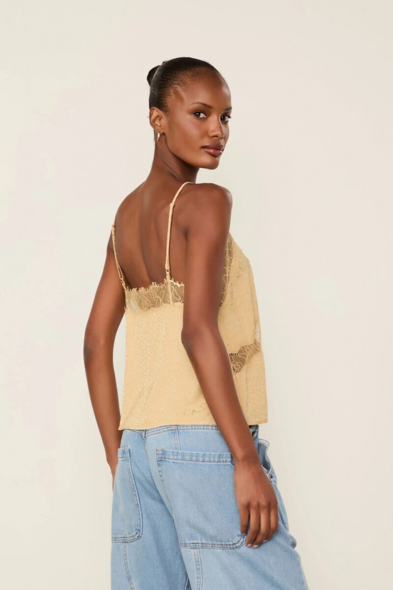 TOP ENCAJE JACQUARD Beige
