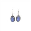 Caravanas Oval-Plata 925-Piedra Lapislázuli-CA3290 conpiedra
