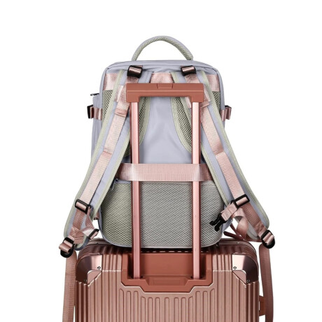 Mochila expandible para viajar Gris Y Rosa