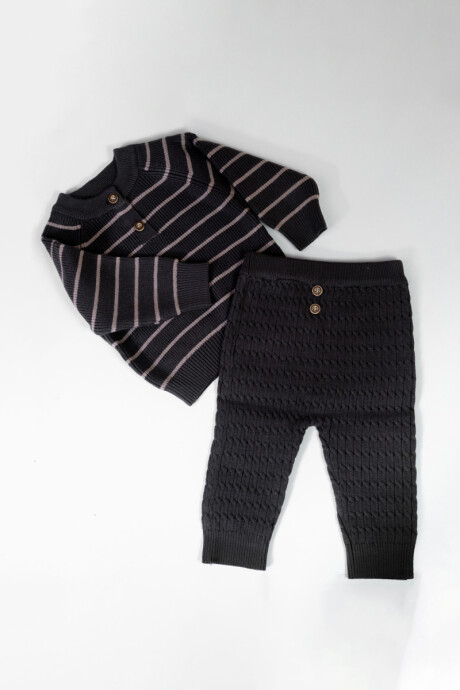 Conjunto 2 piezas tejido Negro