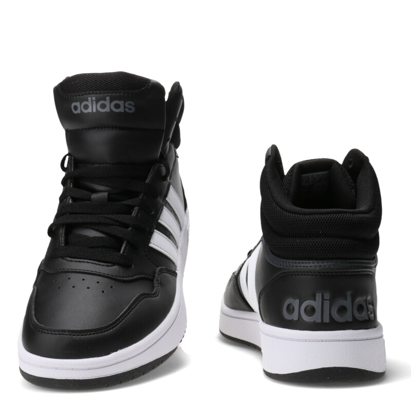 Championes de Hombre Adidas Hoops 3.0 Mid Classic Vintage Negro - Blanco