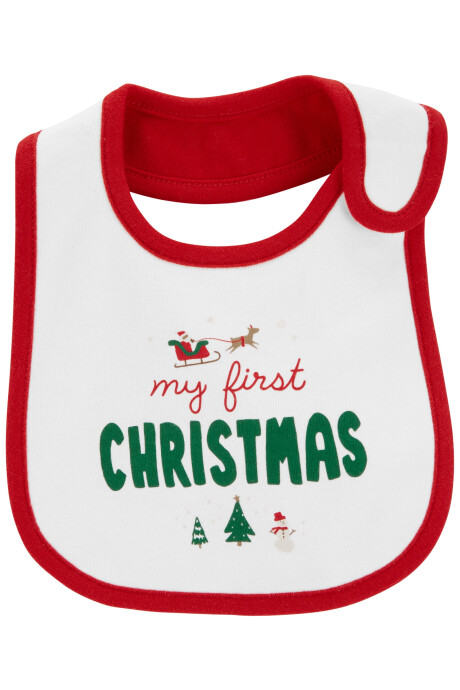 Babero de dentición de algodón, diseño navidad Sin color