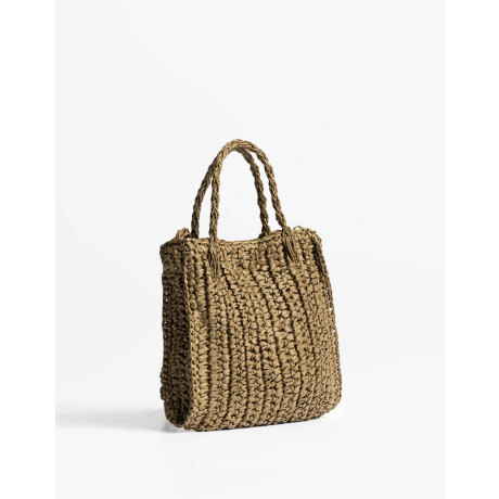 Cartera Efecto Rafia Verde Medio