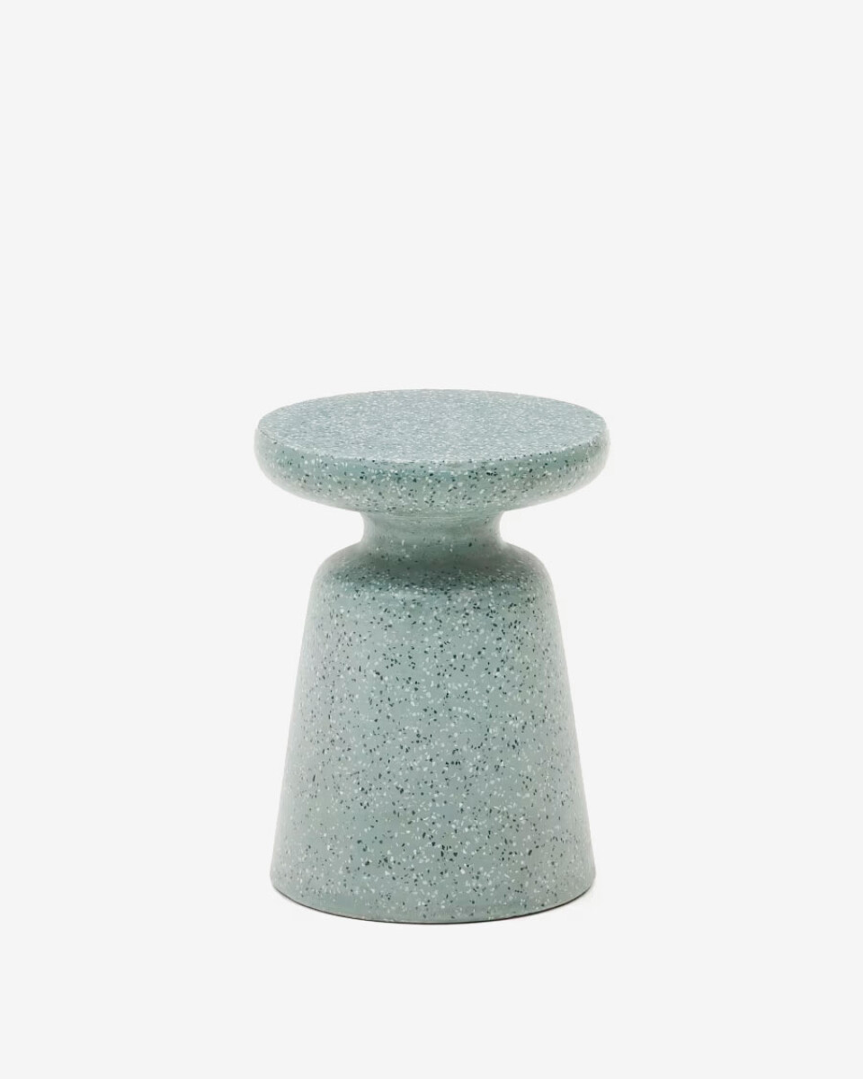 Mesa auxiliar de exterior Mesquida - de terrazo verde Ø 39 cm 