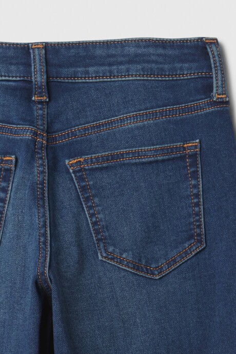 Jean Wide Tiro Alto Niña Dark Wash Indigo 119
