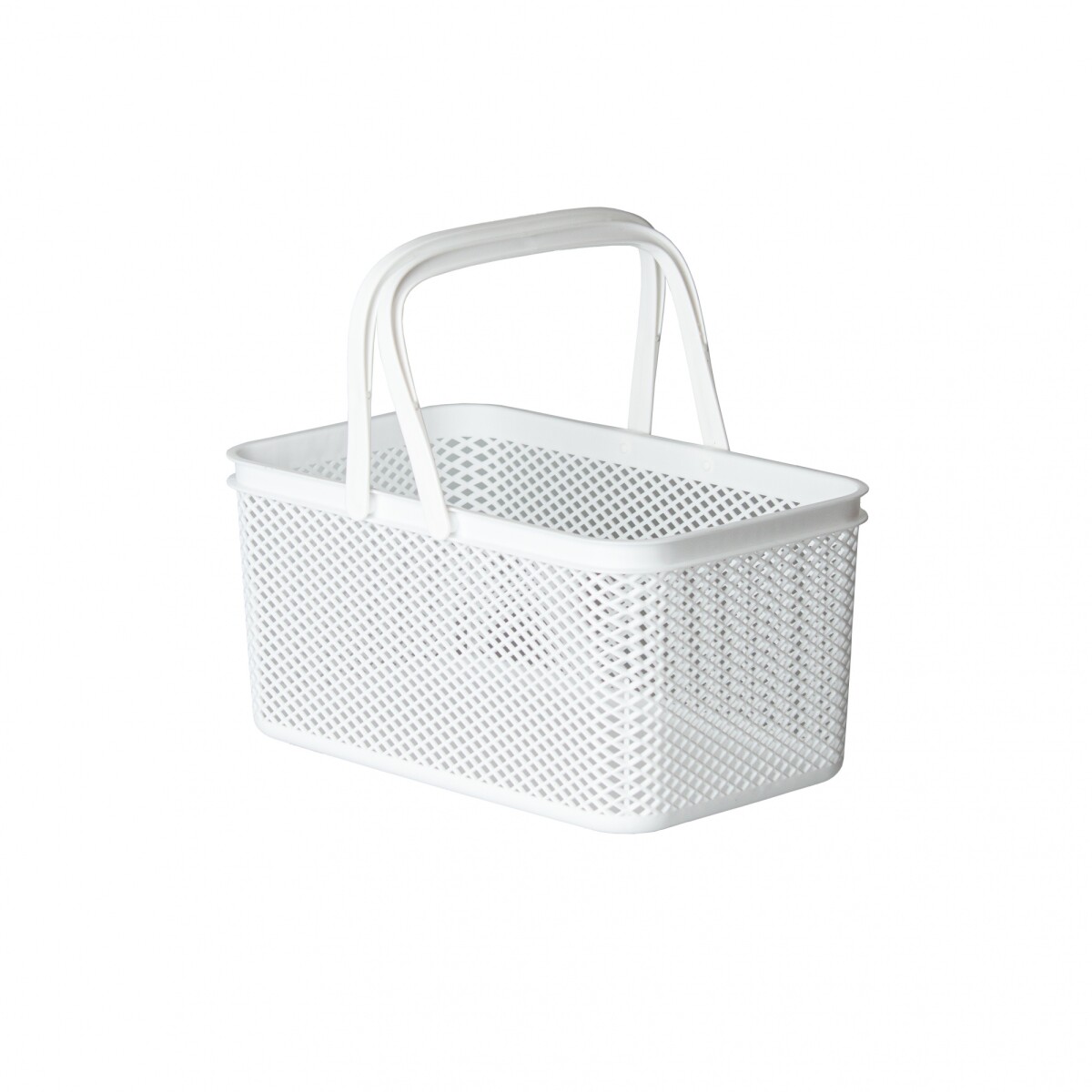 CESTO LINEA CON ASA RECTANGULAR BLANCO 30X18X15 CM. 