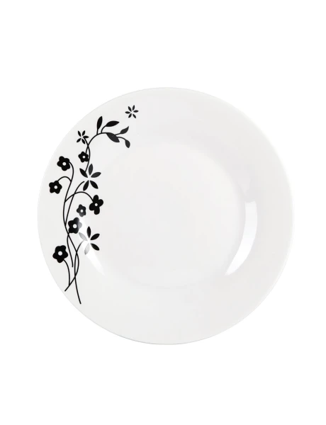 PLATO POSTRE PORCELANA 19CM FLORES NEGRAS PLATO POSTRE PORCELANA 19CM FLORES NEGRAS