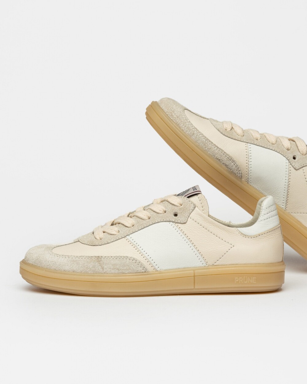 Sneaker Nil en cuero liso Natural
