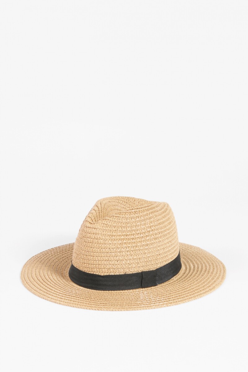 Sombrero de rafia tostado
