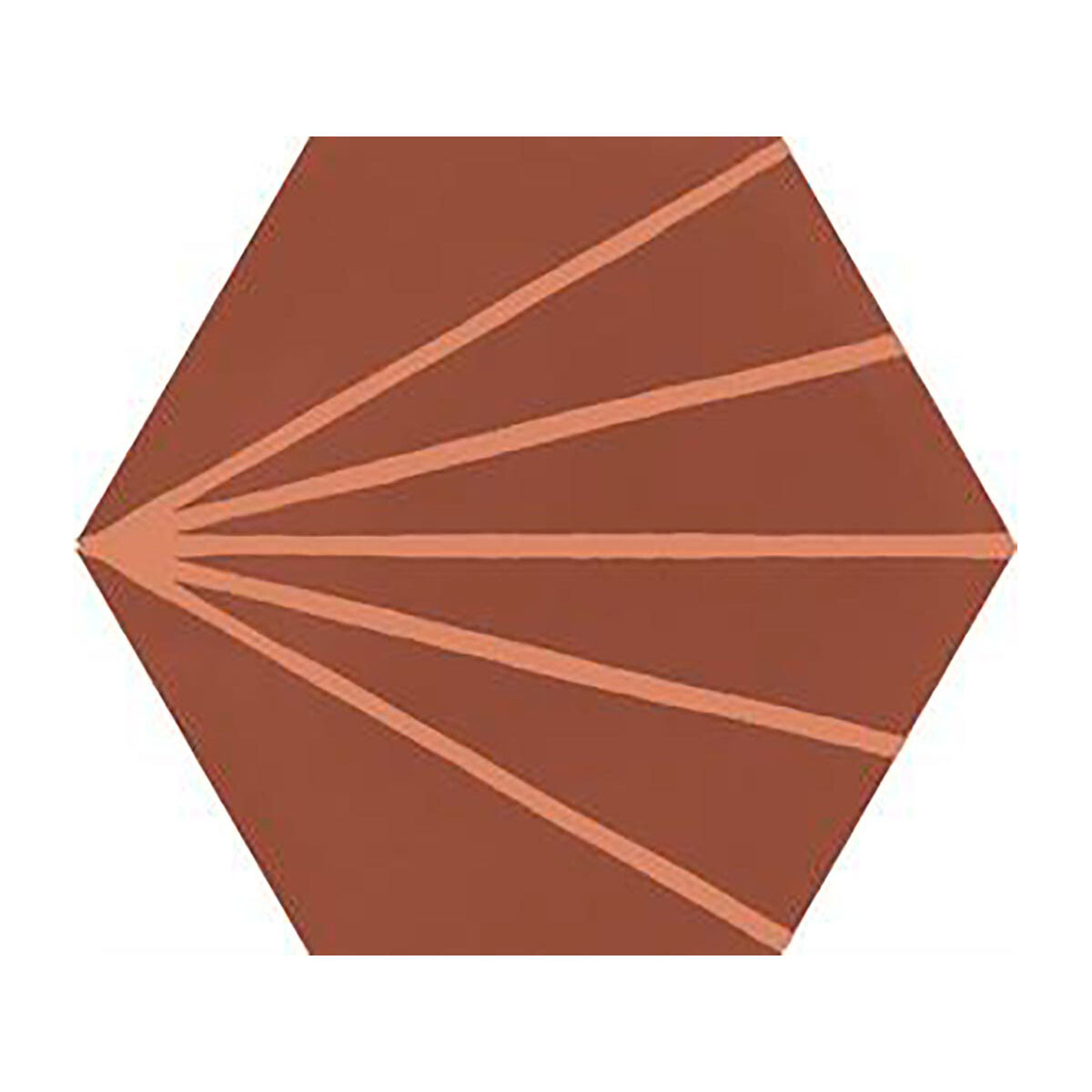 Porcelanato Hexagonal Rojo Decorado 21X18.2Cm Piso Pared 