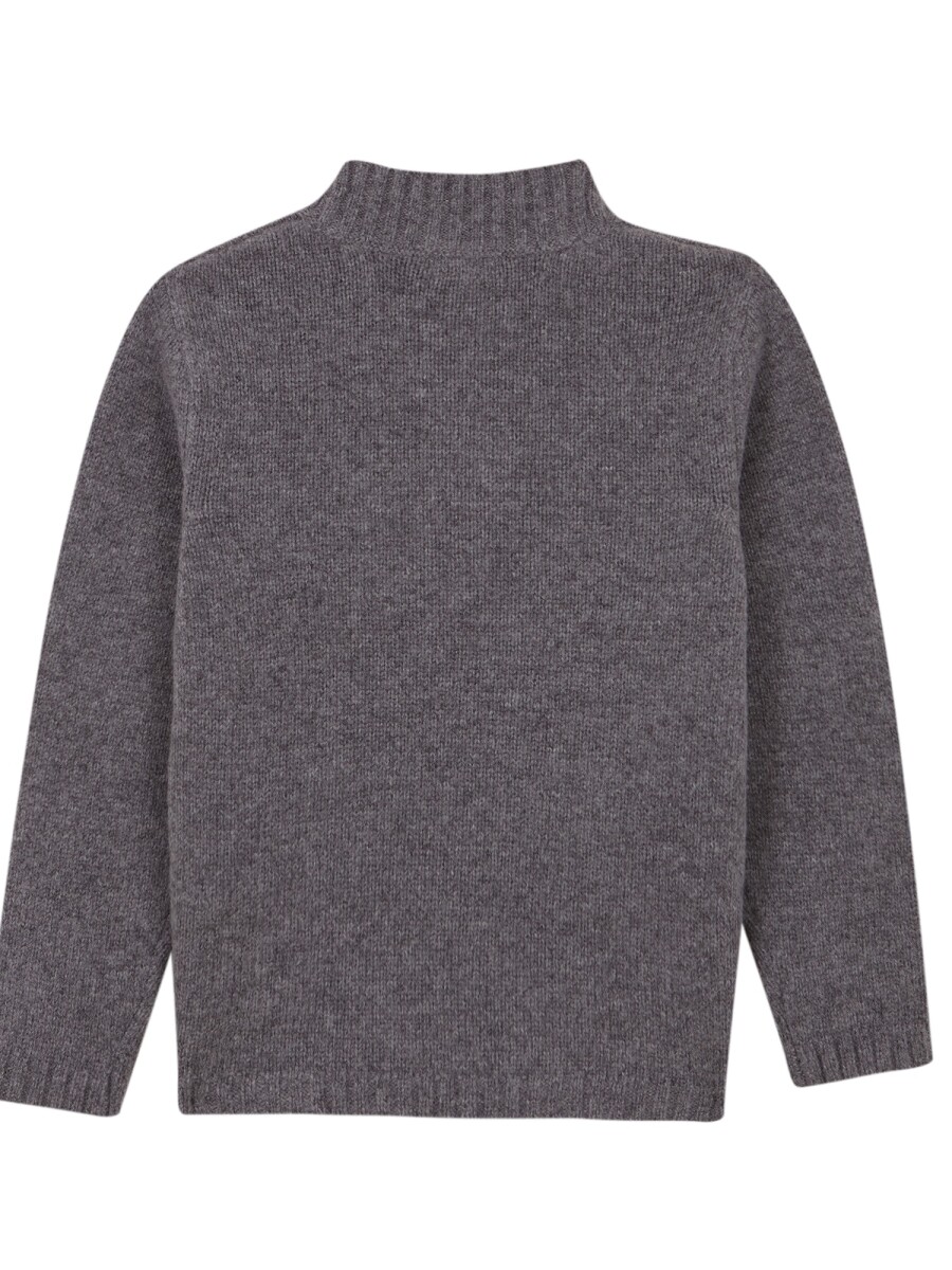 Jersey Media Cremallera Gris Melange