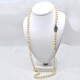 Collar De Perlas De Cultivo De 7.5 a 8 Mm Con Broche en Oro 18 K, Esmeralda Y Diamantes Collar De Perlas De Cultivo De 7.5 a 8 Mm Con Broche en Oro 18 K, Esmeralda Y Diamantes