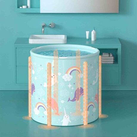 Bañito Bañera Plegable Para Niños C/Almohadilla y Acc El Rey Celeste