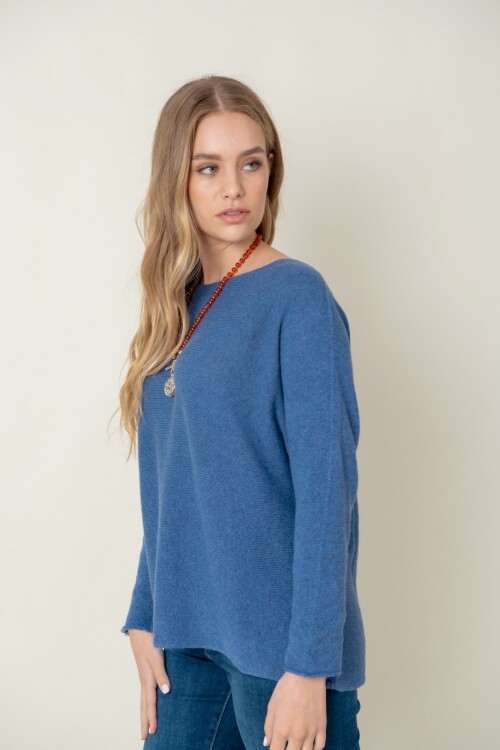 Sweater lana liso Blue