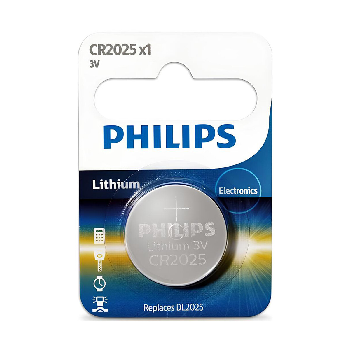 Pila litio Philips CR2025 x1 - Negro 