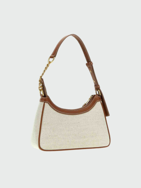 Balmain- Cartera B-Army de lona y piel con monograma Crudo