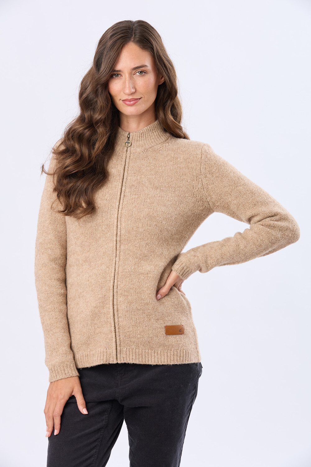 CAMPERA TEJIDA DE ABRIGO Tostado