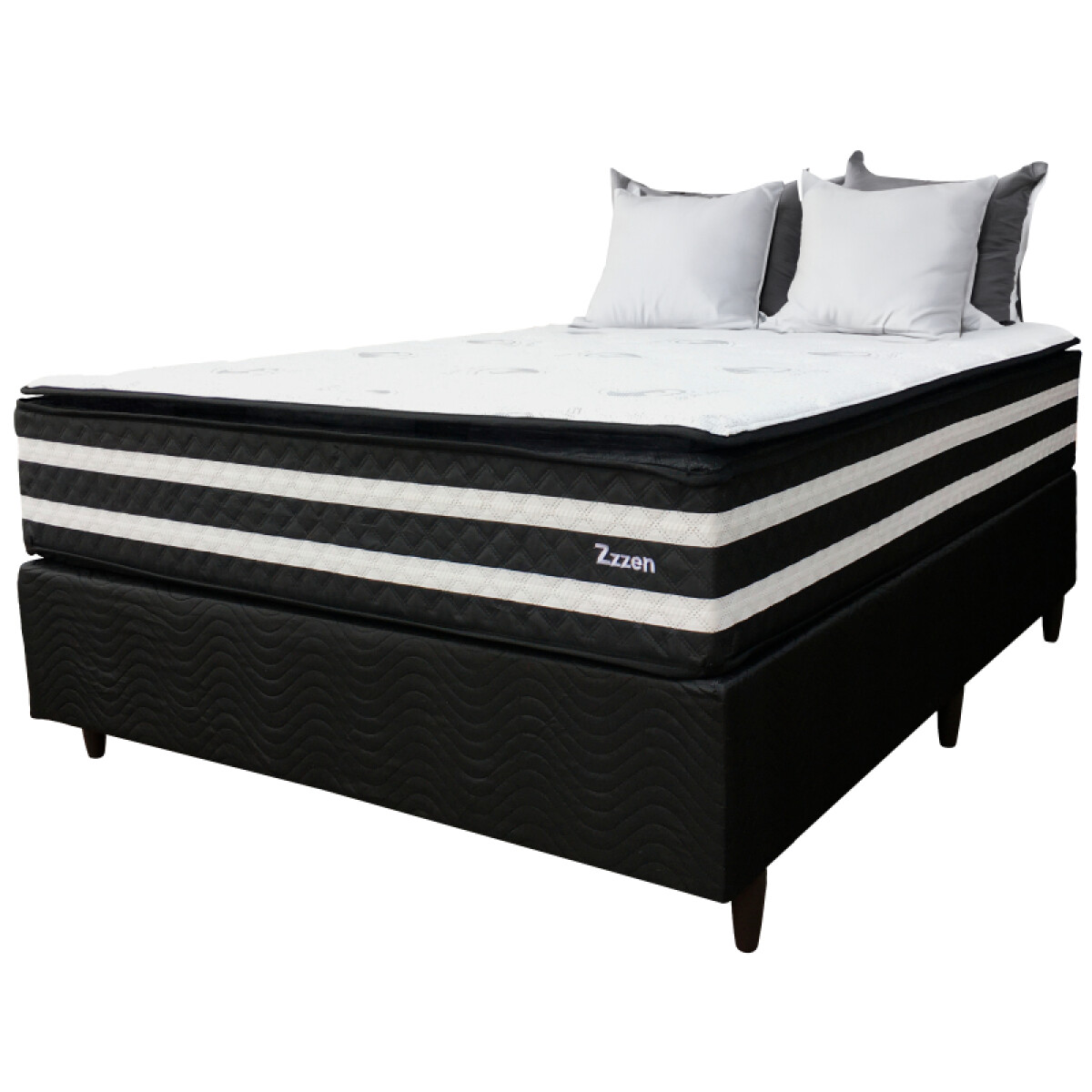 Sommier ZZZEN - Colchon Espuma EPS Y Pillow Top - 138x188X72 - 180 Kg 