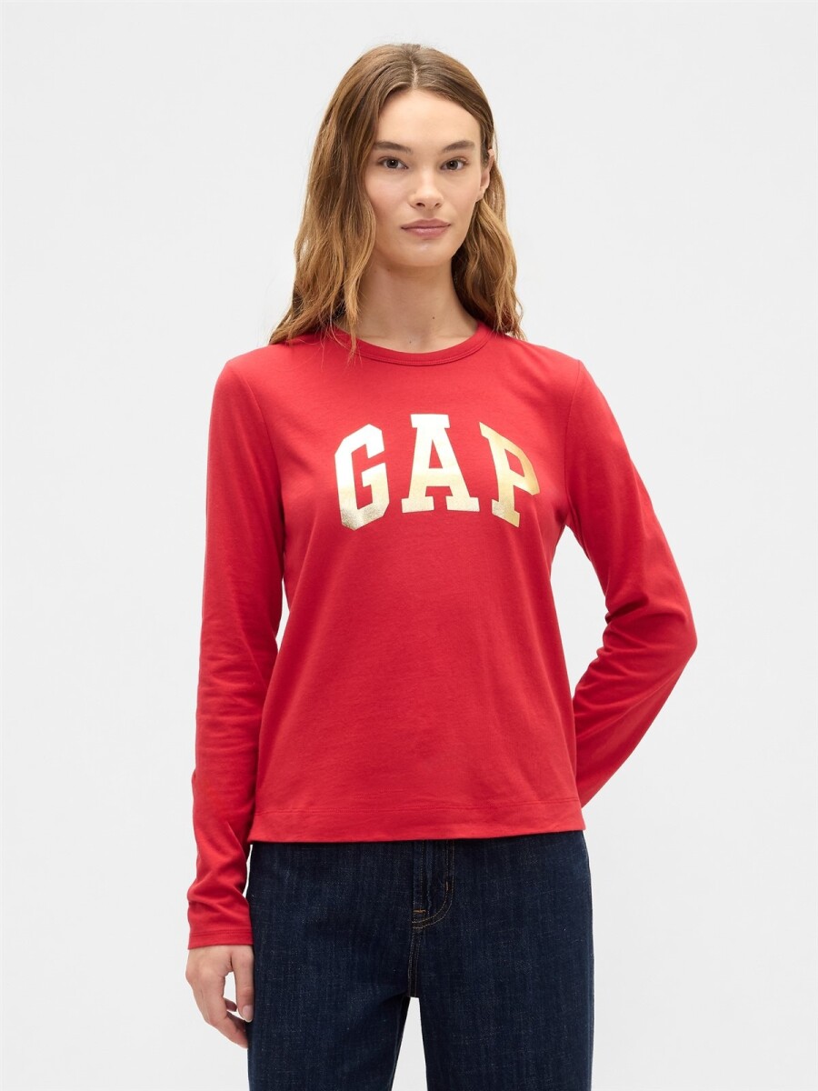 Remera Logo Gap Mujer - Modern Red 