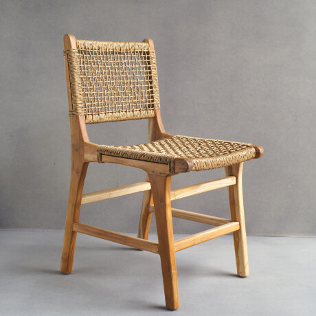 SILLA COMEDOR MADERA NATURAL-BEIGE CURAZAO