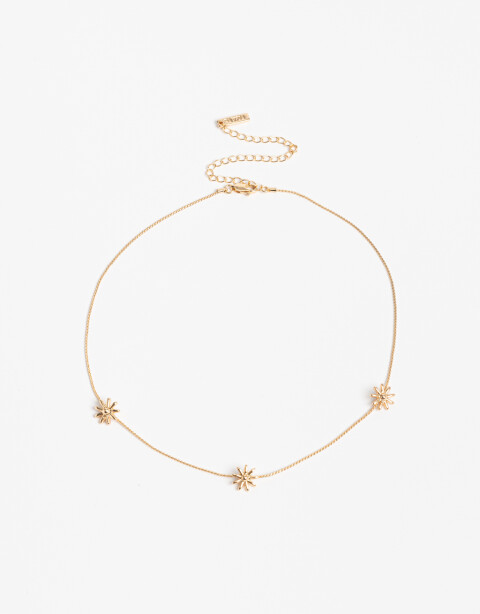 Collares Cortos Metal Collar Corto Margarita Bañado En Oro - Dorado