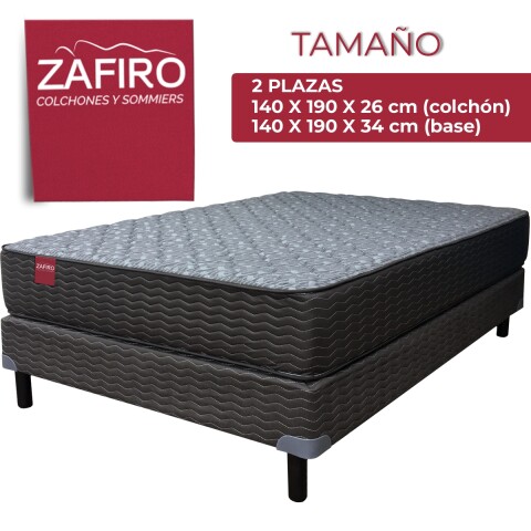 Sommier ZAFIRO - 2 Plazas - Espuma Alta Densidad Reversible - 40x190x26 cm - Hasta 130 Kg - GARANTIA 5 AÑOS Sommier ZAFIRO - 2 Plazas - Espuma Alta Densidad Reversible - 40x190x26 cm - Hasta 130 Kg - GARANTIA 5 AÑOS