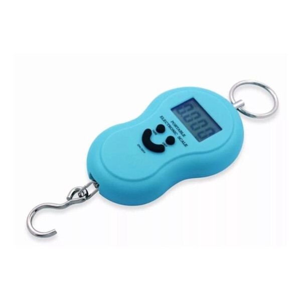 Balanza Digital Portátil Viaje Camping Pesca Valijas Maleta Variante Color Celeste