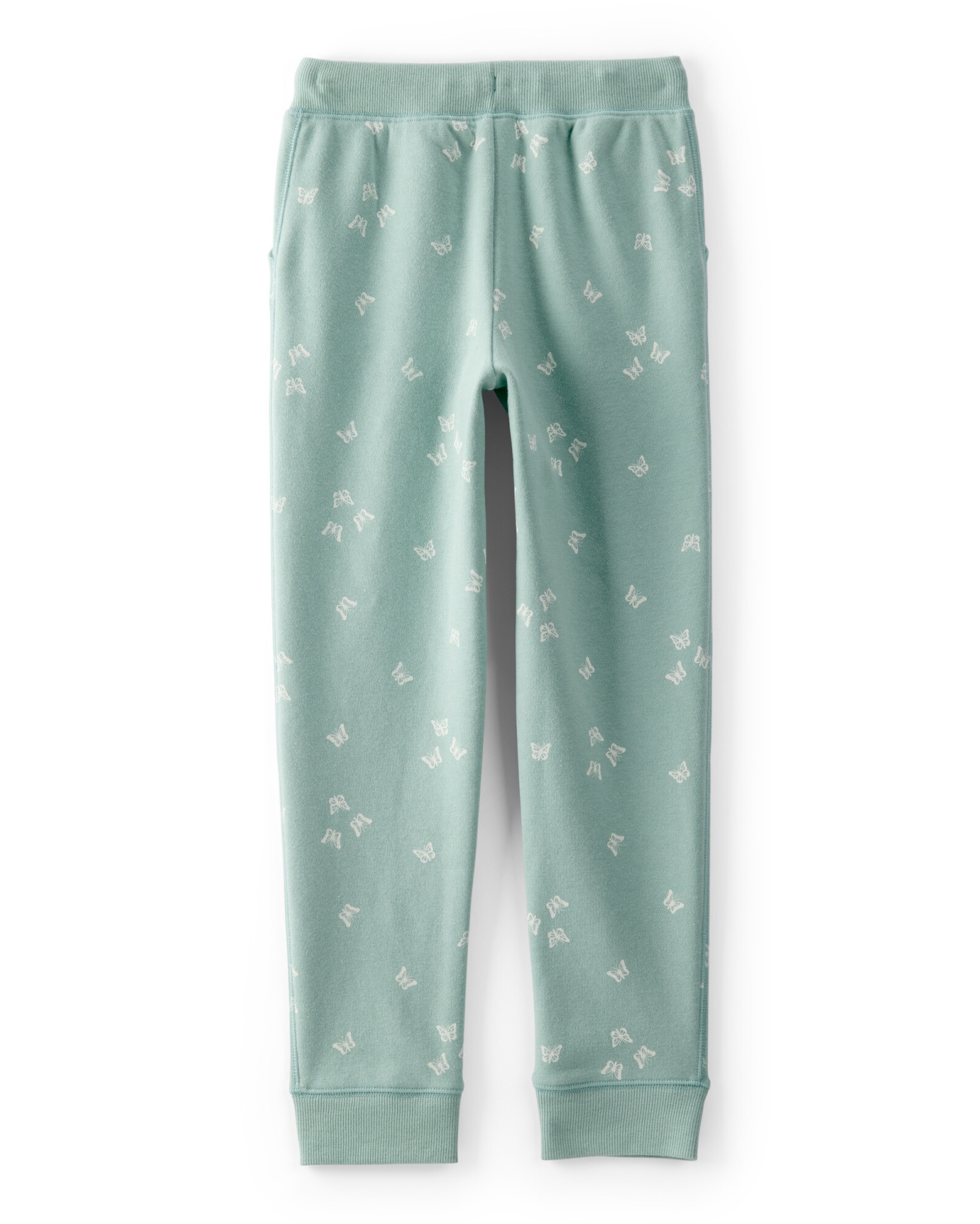 Pantalón de algodón, verde, diseño mariposas Sin color