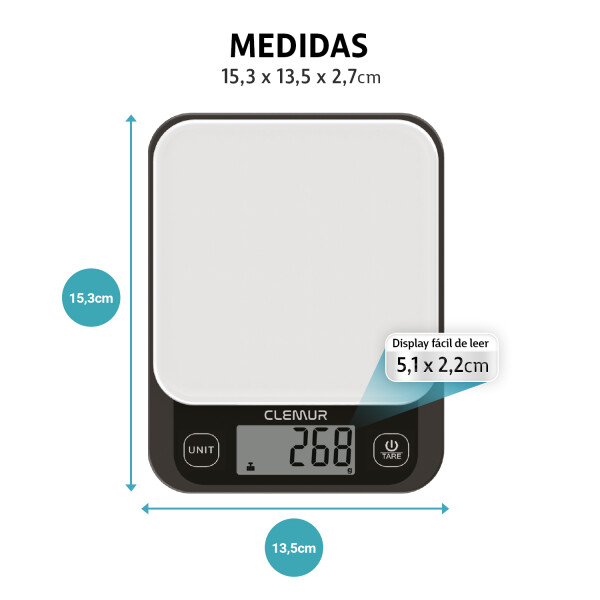 Balanza Digital de Cocina IMBACK – Precisión 1g a 5kg, Color Negro, Compacta y Moderna Balanza Digital de Cocina IMBACK – Precisión 1g a 5kg, Color Negro, Compacta y Moderna