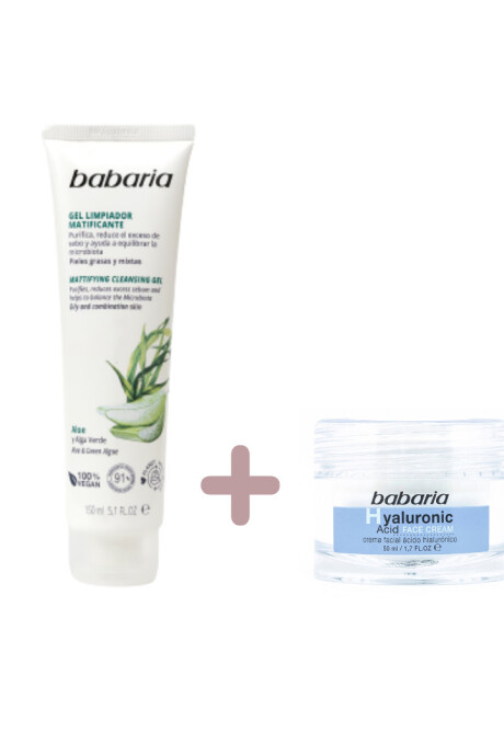 Rutina básica de skincare - Gel limpiador + crema hidratante Ácido hialurónico