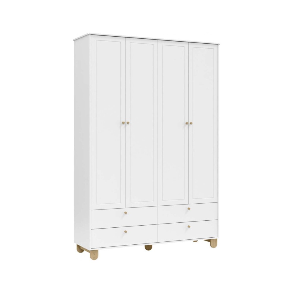 PLACARD ROPERO 4 PUERTAS MDF-Y-MADERA NATURAL-BEIGE ZUPPY