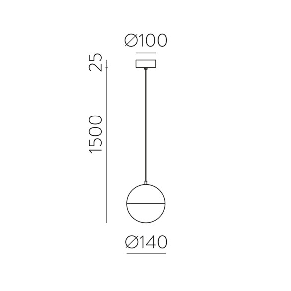 Colgante globo cemento y vidrio opal E27 Ø140mm BA0246