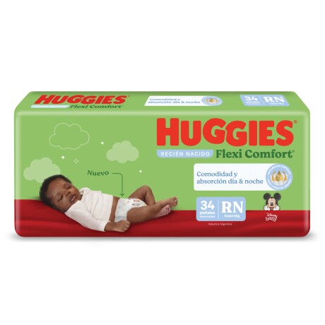 Pack Huggies Pañales Flexi Comfort RN 34 Unidades + Toallitas Húmedas Puro y Natural 80 Unidades Pack Huggies Pañales Flexi Comfort RN 34 Unidades + Toallitas Húmedas Puro y Natural 80 Unidades